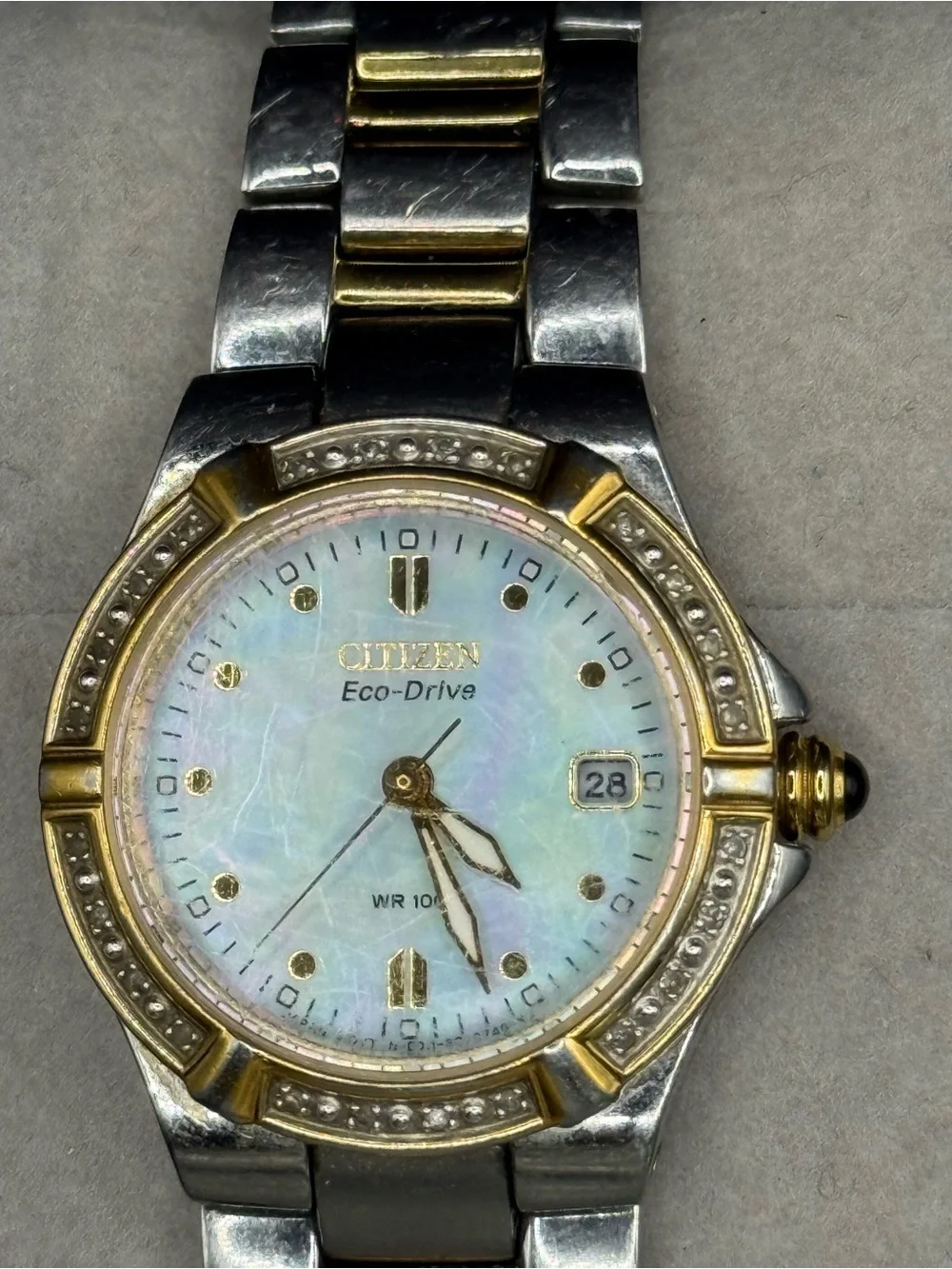 Citizen Riva Eco-Drive Women’s Two Tone Diamond MOP Watch EW0894-57D